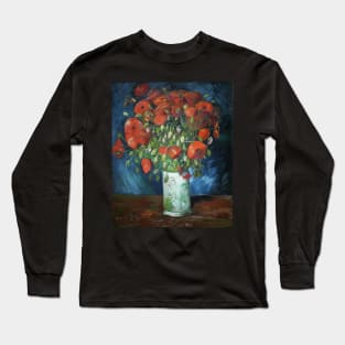 Vase with red poppies by van Gogh Long Sleeve T-Shirt